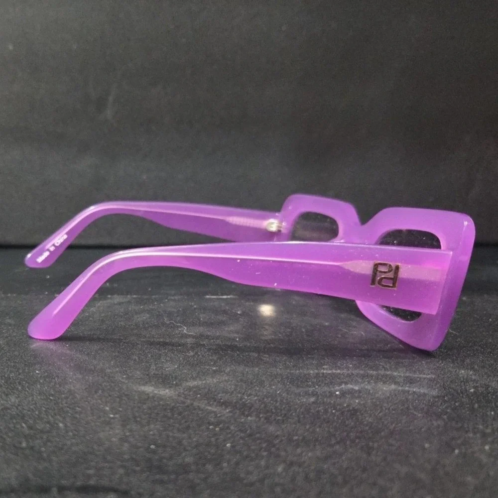 Princess Polly Kids Purple Rectangular Sunglasses, Chunky Translucent, Y2K Retro